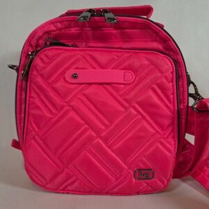 LUG Skeeter‎ Bridge Hot Pink Crossbody Bag Organizer Purse Barbiecore NWOT